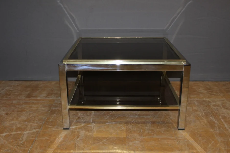 Table basse carré par Willy Rizzo vers 1970