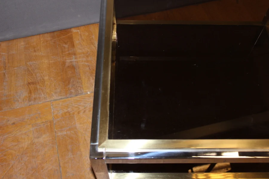 Table basse carré par Willy Rizzo vers 1970