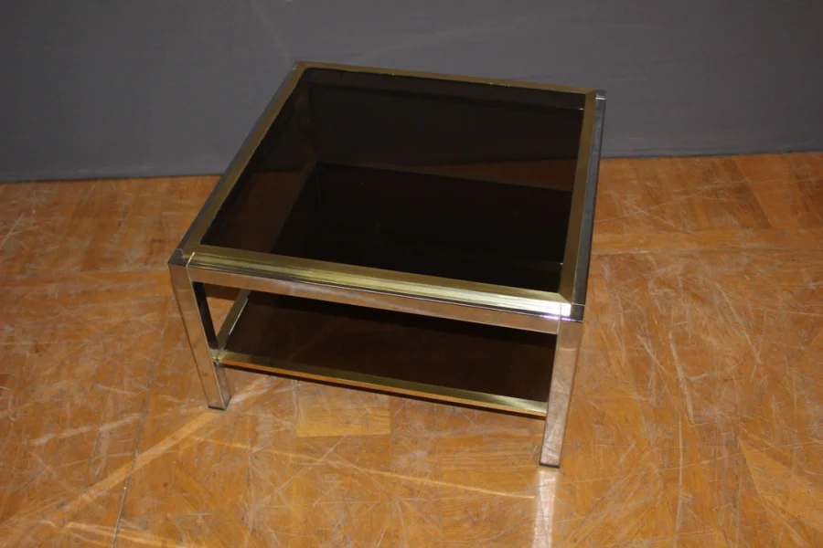 Table basse carré par Willy Rizzo vers 1970