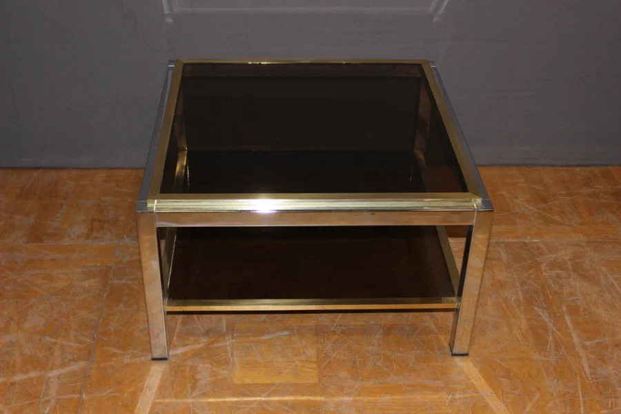 Table basse carré par Willy Rizzo vers 1970