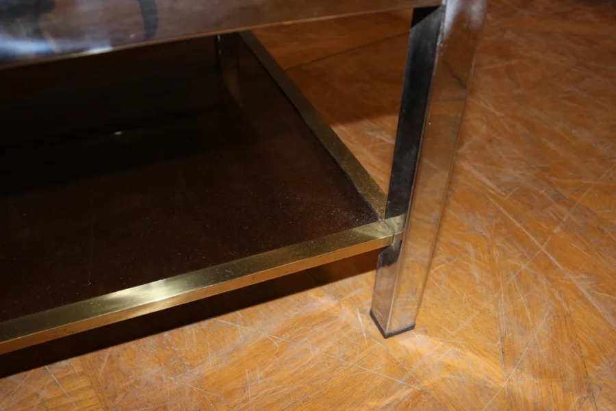 Table basse carré par Willy Rizzo vers 1970