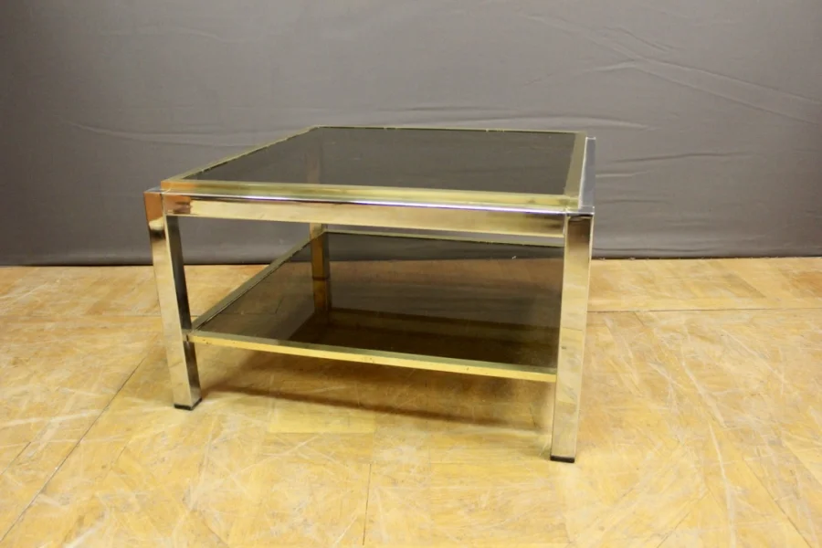 Table basse carré par Willy Rizzo vers 1970