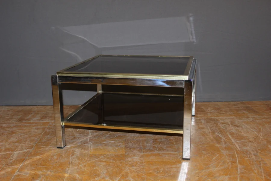 Table basse carré par Willy Rizzo vers 1970