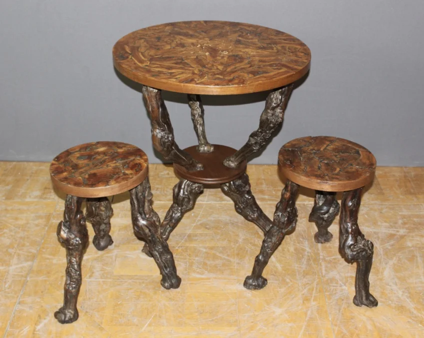 TABLE AND STOOLS