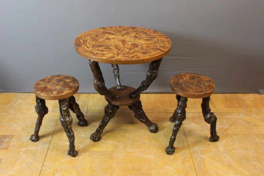 TABLE AND STOOLS