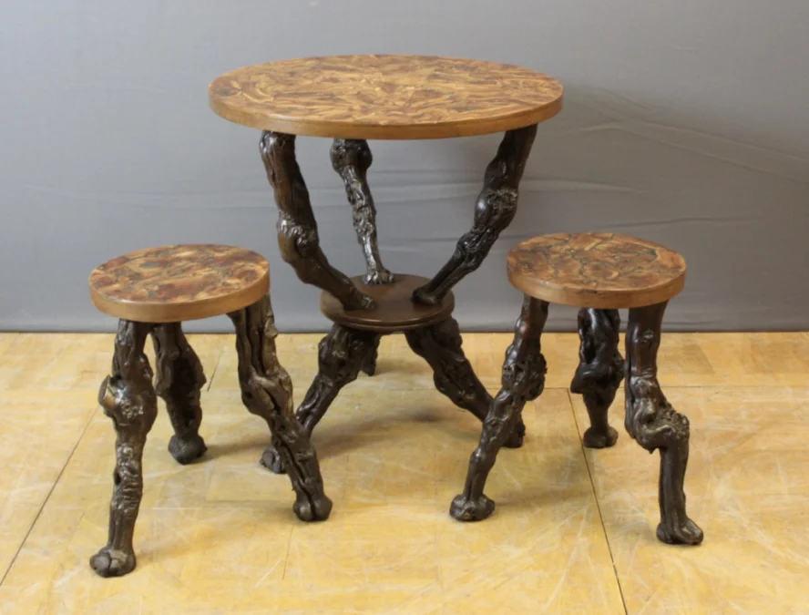 TABLE AND STOOLS