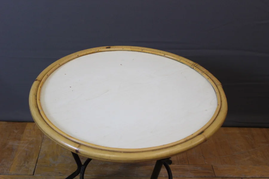 RATTAN TABLE AND CHAIRS