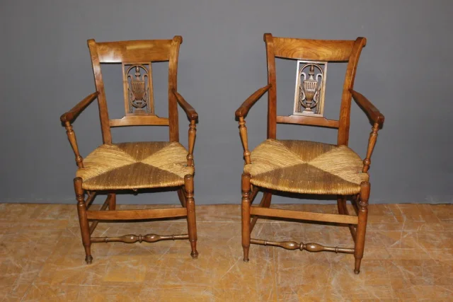 PAIR OF DIRECOIRE PERIOD ARMCHAIRS