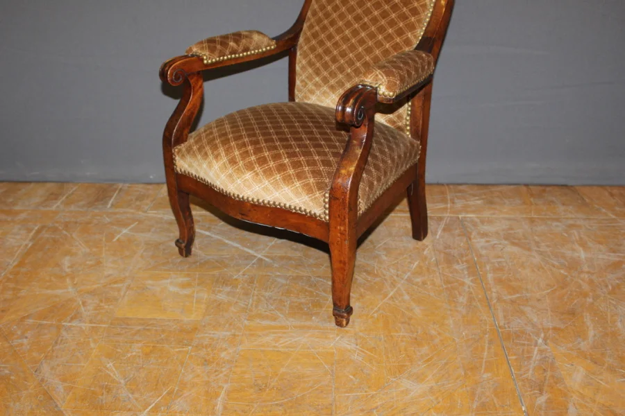Fauteuil d'enfant d'époque Napoléon III en acajou XIX