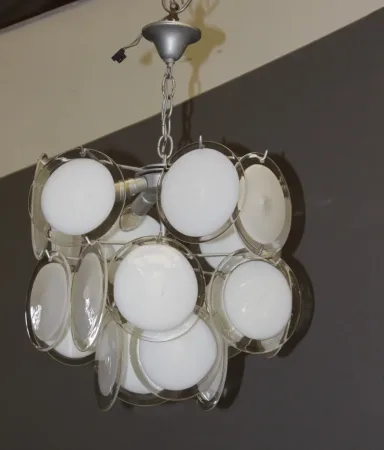 Lustre Disque En Verre De Murano Vers 1970