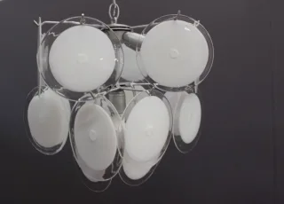 Lustre Disque En Verre De Murano Vers 1970