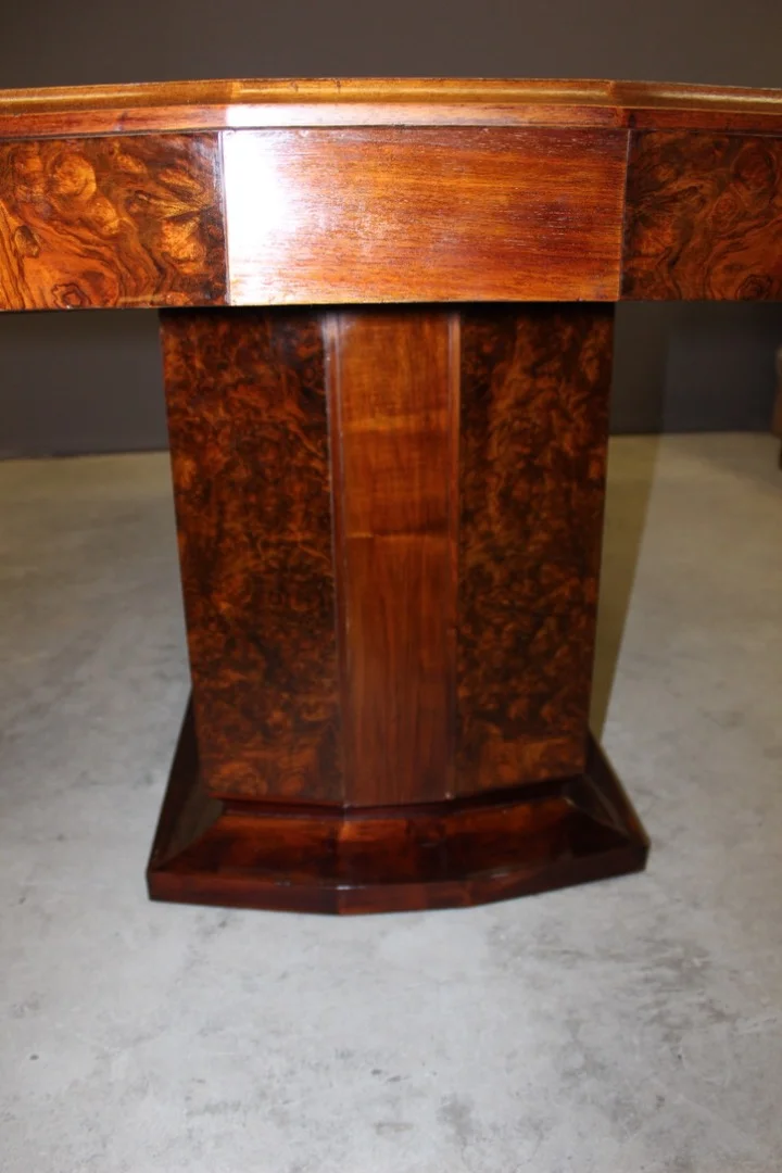 Table d'époque Art Déco En Acajou Et Loupe d'Orme Vers 1930