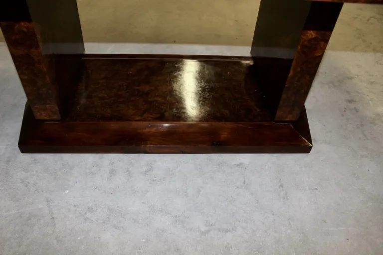 Table d'époque Art Déco En Acajou Et Loupe d'Orme Vers 1930