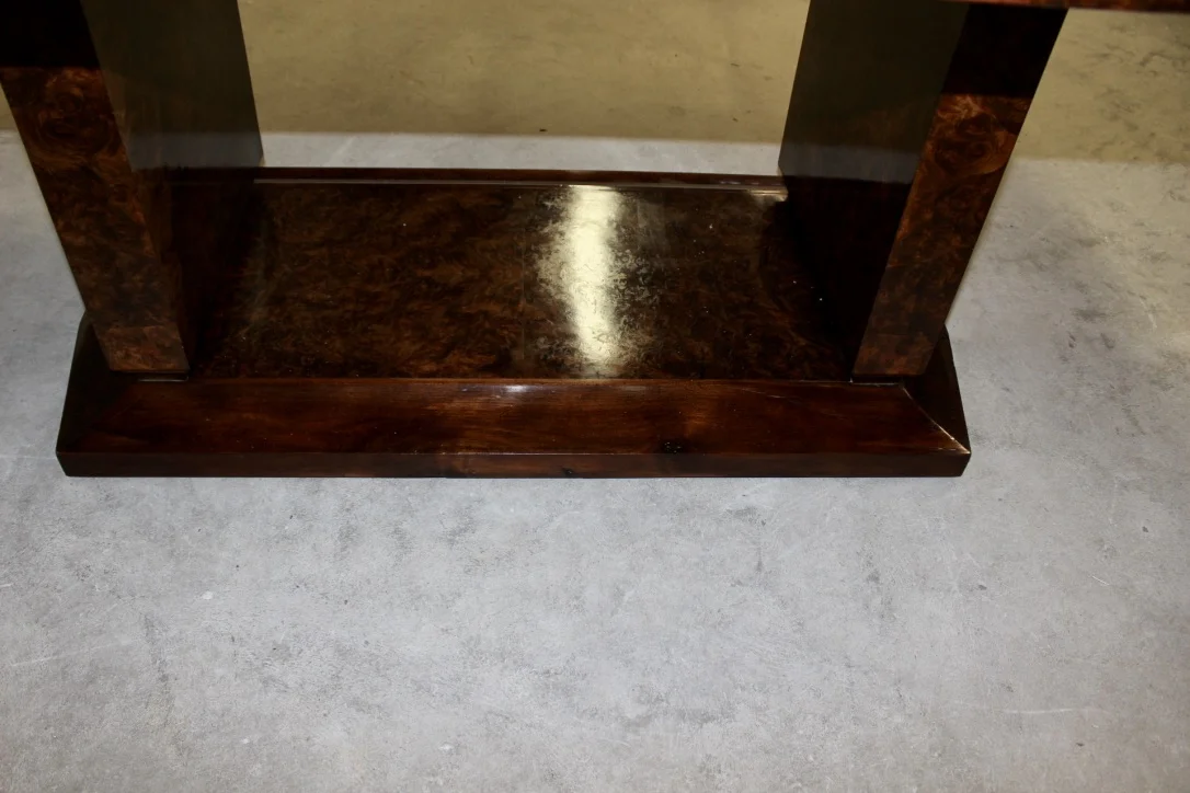 Table d'époque Art Déco En Acajou Et Loupe d'Orme Vers 1930
