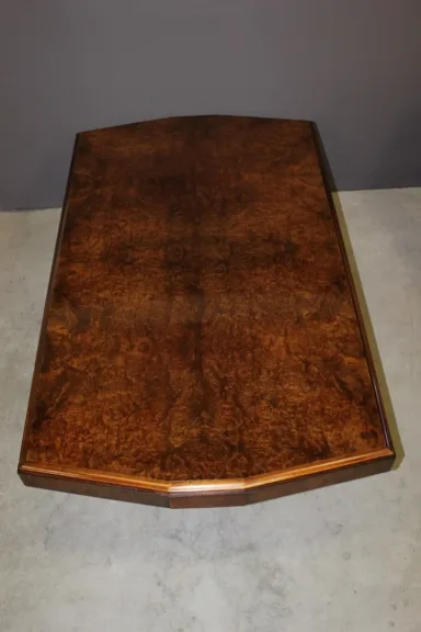 Table d'époque Art Déco En Acajou Et Loupe d'Orme Vers 1930