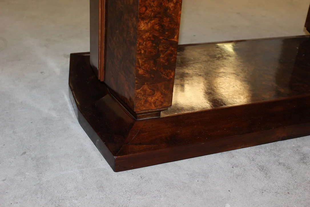 Table d'époque Art Déco En Acajou Et Loupe d'Orme Vers 1930
