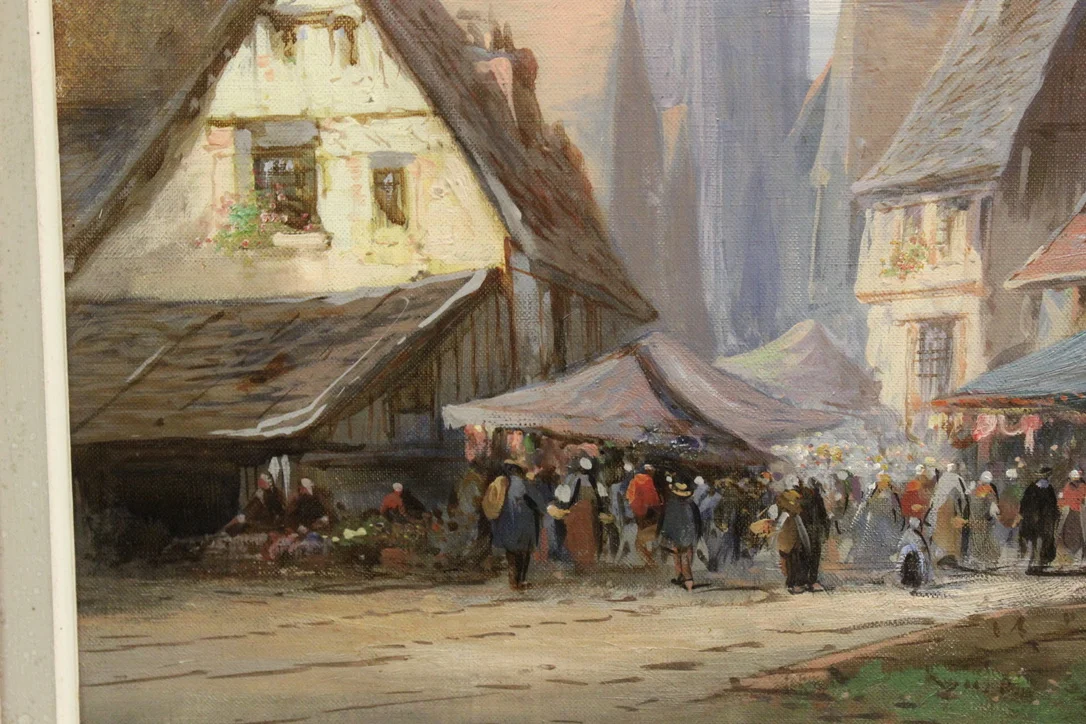 OIL ON CANVAS サイン入り P. DEVILLERS