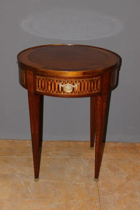 Table Bouillotte De Style Louis XVI En Marqueterie Vers 1900