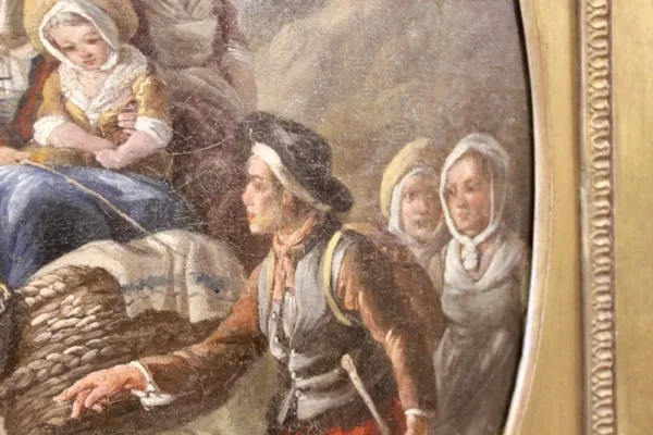 Huile Sur Toile Représentant Une Scène De La Campagne Fin XVIII