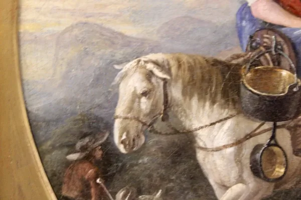 Huile Sur Toile Représentant Une Scène De La Campagne Fin XVIII