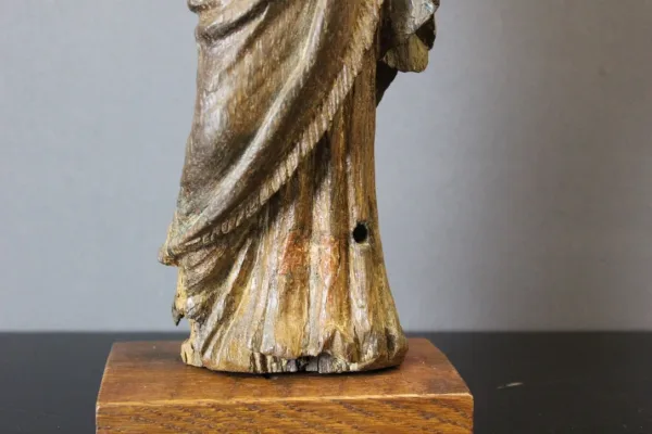 Sculpture De Sainte Catherine d'Alexandrie En Chêne XVIII