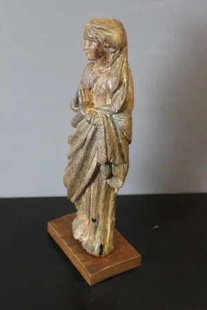 Sculpture De Sainte Catherine d'Alexandrie En Chêne XVIII