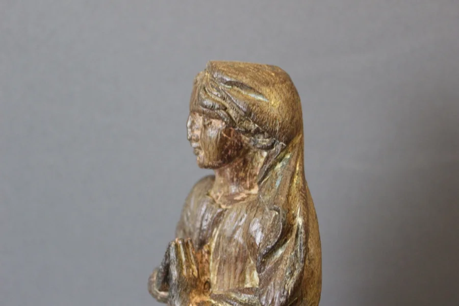 Sculpture De Sainte Catherine d'Alexandrie En Chêne XVIII