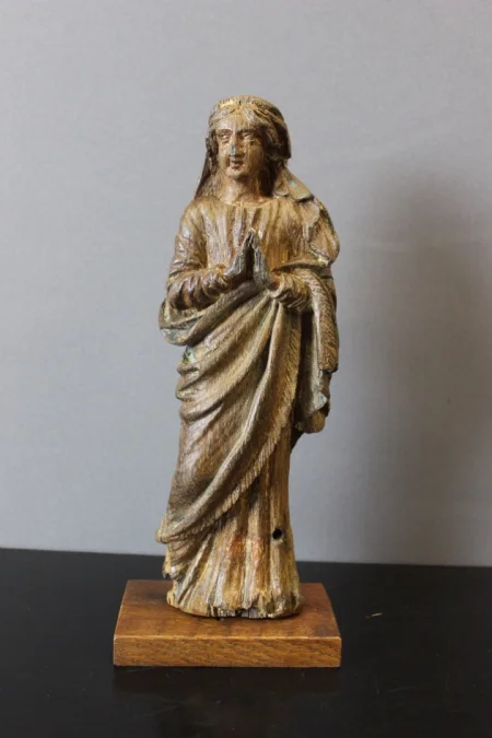 Sculpture De Sainte Catherine d'Alexandrie En Chêne XVIII
