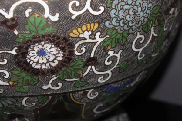 Cache-pot En Bronze Cloisonné Japon XIX