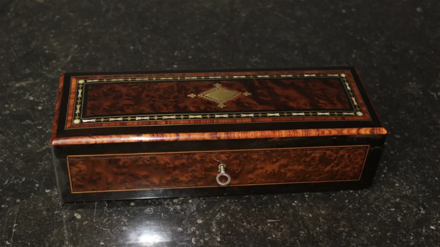 Coffret à Bijoux d'époque Napoléon III En Marqueterie Fin XIX