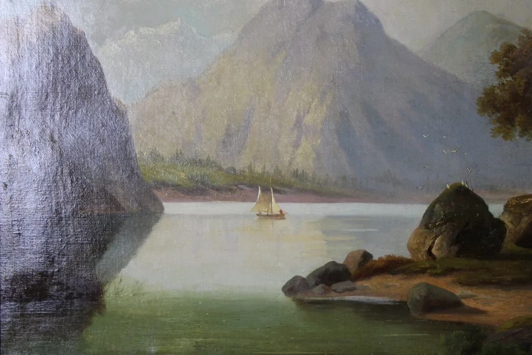 OIL ON CANVAS OF A  MOUNTAIN LANDSCAPE