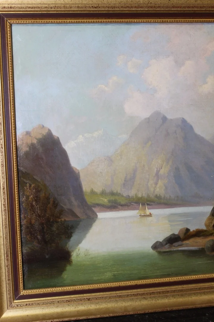 OIL ON CANVAS OF A  MOUNTAIN LANDSCAPE