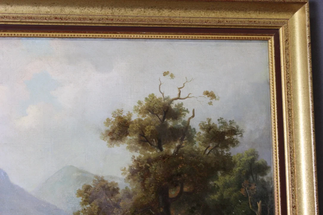 OIL ON CANVAS OF A  MOUNTAIN LANDSCAPE