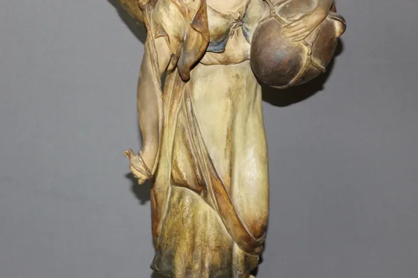 Sculpture En Terre Cuite Polychrome Par Sydan éditée Par Goldscheider