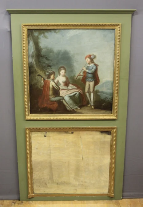 Trumeau De Style Louis XVI Scène De Musiciens Vers 1880