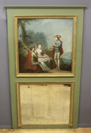 Trumeau De Style Louis XVI Scène De Musiciens Vers 1880