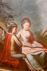 Trumeau De Style Louis XVI Scène De Musiciens Vers 1880