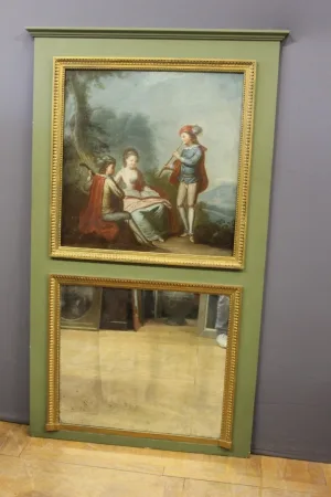 Trumeau De Style Louis XVI Scène De Musiciens Vers 1880