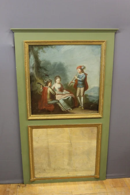 Trumeau De Style Louis XVI Scène De Musiciens Vers 1880