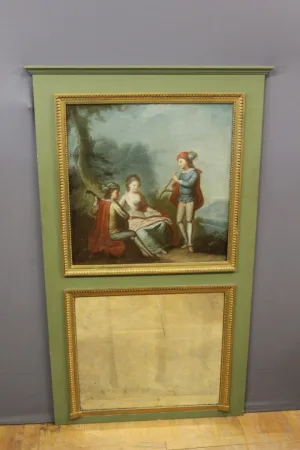 Trumeau De Style Louis XVI Scène De Musiciens Vers 1880