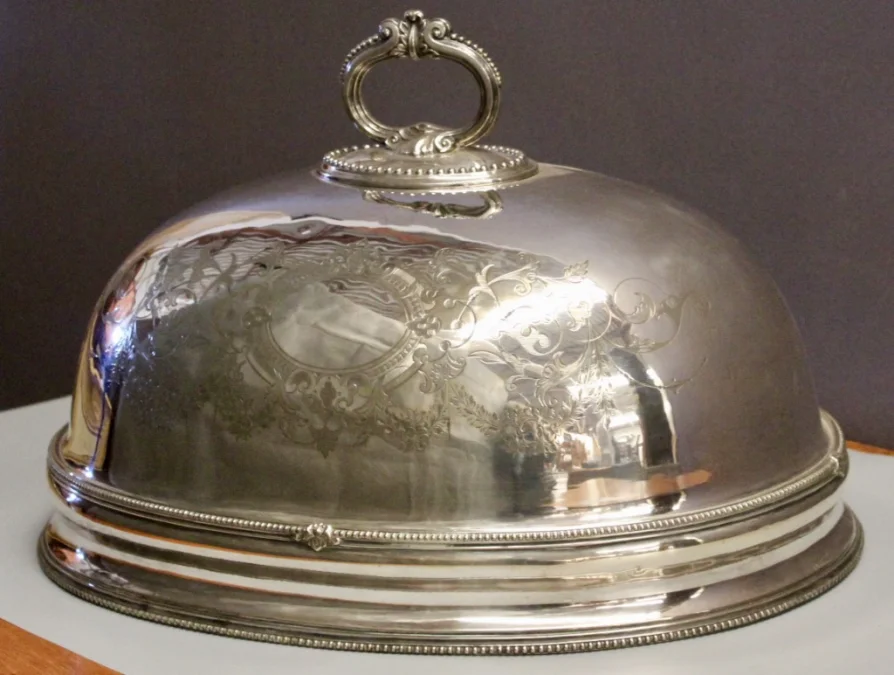 Grande Cloche De Service En Métal Argenté Fin XIX