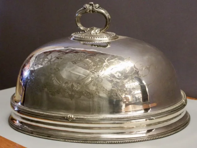 Grande Cloche De Service En Métal Argenté Fin XIX