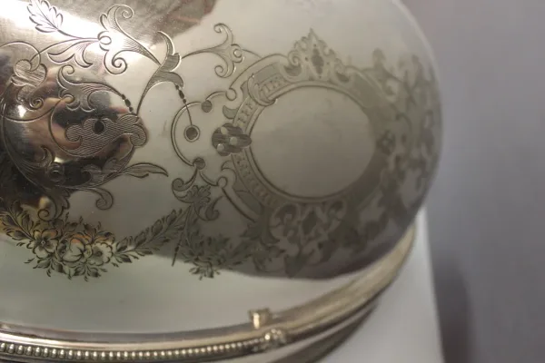 Grande Cloche De Service En Métal Argenté Fin XIX