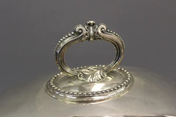 Grande Cloche De Service En Métal Argenté Fin XIX