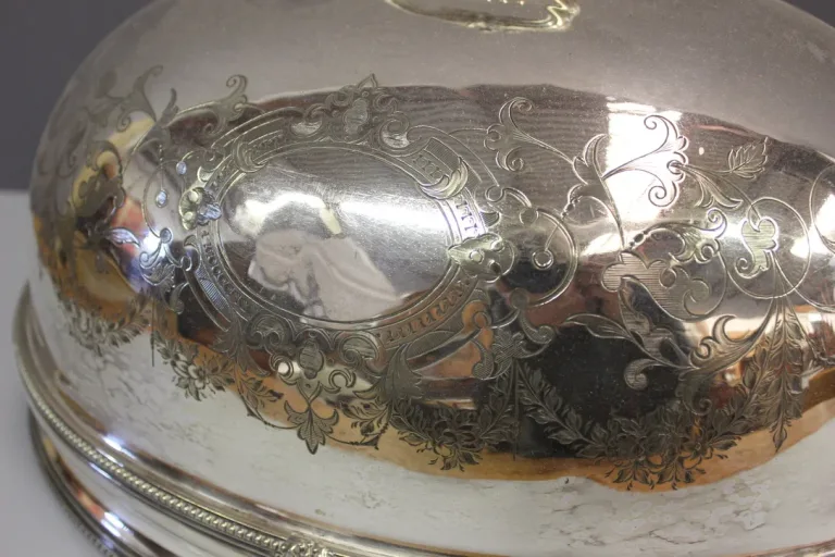 Grande Cloche De Service En Métal Argenté Fin XIX