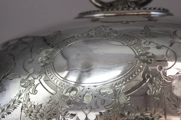 Grande Cloche De Service En Métal Argenté Fin XIX