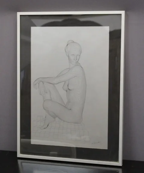 Alugraphie Par Blaustein Représentant Un Nu Féminin Vers 1980