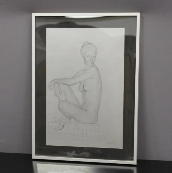Alugraphie Par Blaustein Représentant Un Nu Féminin Vers 1980