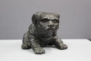 Chien En Bronze à Patine Sombre XX Siècle