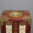 Petit Cabinet Chinois En Bois Et Pierre Dure XX Siècle